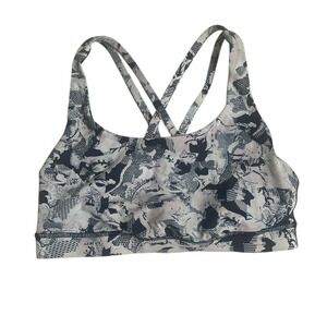 Lululemon Women's Blue, Gray, Pink‎ Strappy Racerback Sports Bra Size S/M